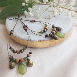 Boho beaded dangle earrings